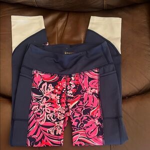 Lilly Pulitzer Floral Leggings - Navy and Pink